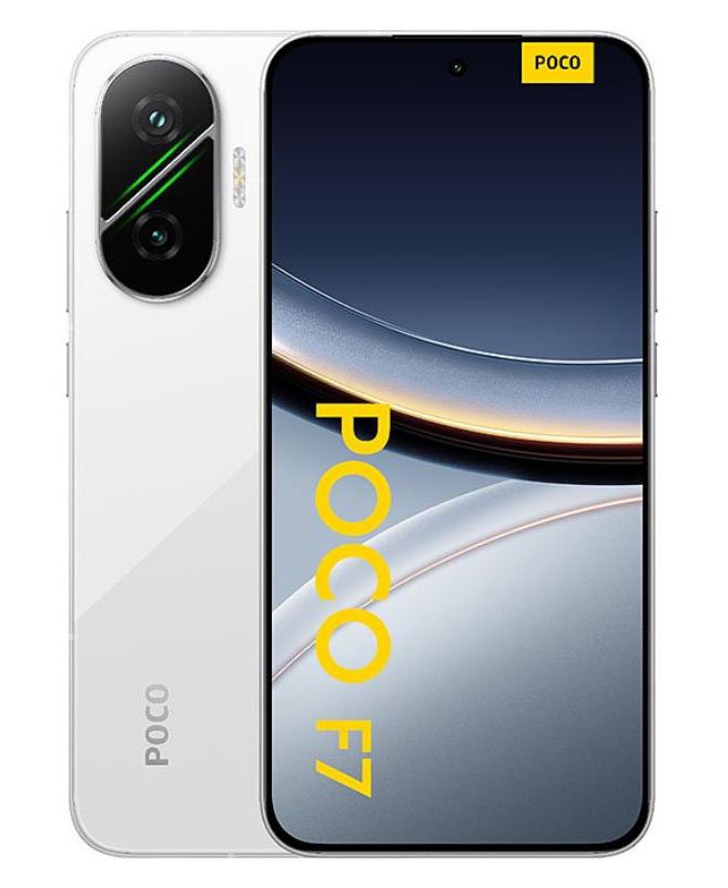 Xiaomi POCO F7 White color 6.83-inch 120Hz AMOLED display Snapdragon 8s Gen 4 smartphone