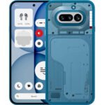 Nothing Phone 4a Blue color back design with Glyph lighting and transparent design