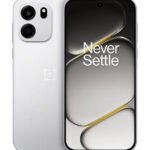 OnePlus Turbo 6V white color official image showing front display and dual camera design