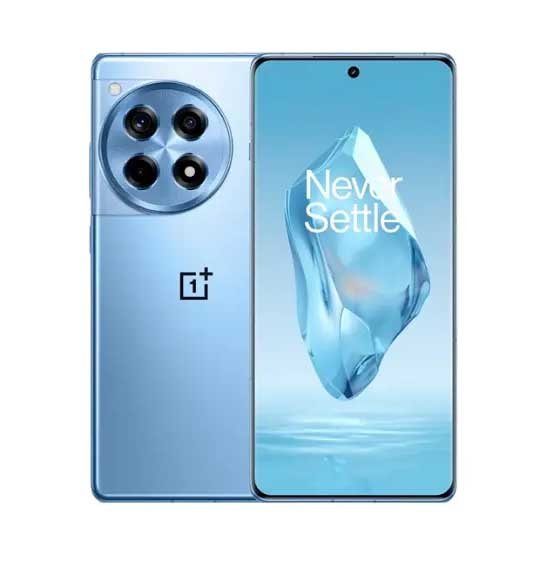 OnePlus 12R Cool Blue official renders showing front and back design.