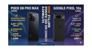 Poco X8 Pro Max vs Google Pixel 10a Comparison Chart - Specs and Price