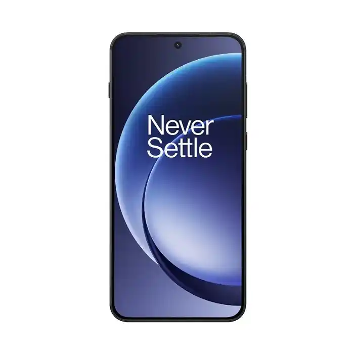OnePlus 15R Charcoal Black full display and sleek side profile view