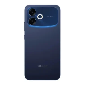Oppo F33 Pro 5G in Starry Blue showing the rugged back design and dual rear camera layout.