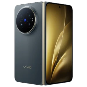 Vivo X Fold6 Black Gold Edition premium foldable smartphone showing the gold hinge accent and circular camera module