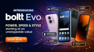 Boltt Evo price drop deal on Flipkart starting at ₹8,999 with 6000mAh battery and 50MP AI dual camera