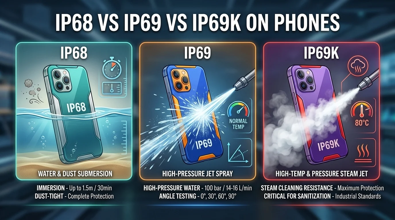 IP68 vs IP69 vs IP69K on Phones