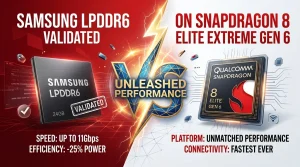 Samsung LPDDR6 Validated on Snapdragon 8 Elite Extreme Gen 6