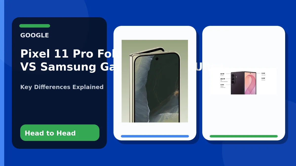 Google Pixel 11 Pro Fold and Samsung Galaxy Z Fold8 Ultra side by side in a head-to-head comparison