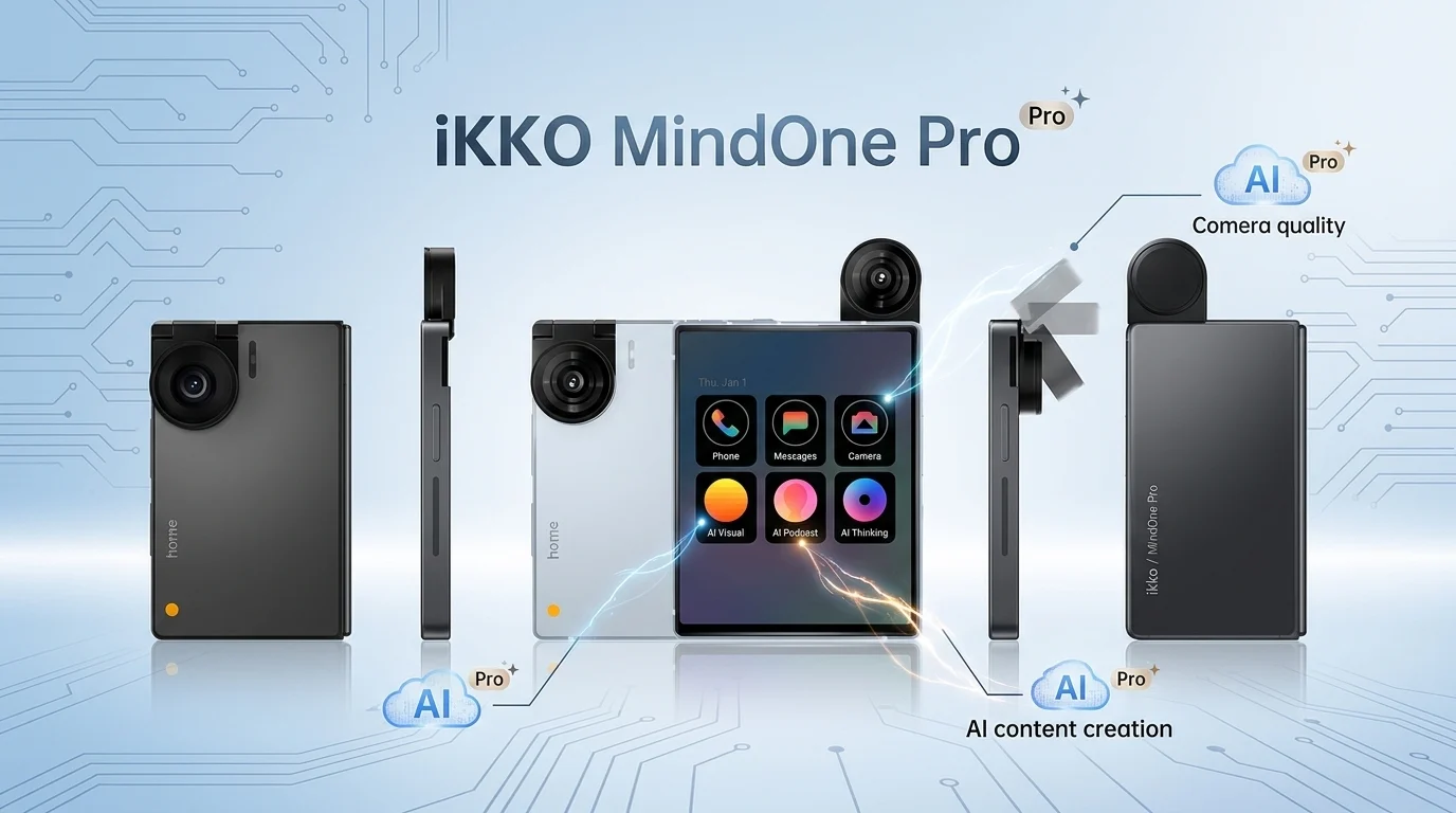 iKKO MindOne Pro in 2026: $429 Pre-Order, 4.02-inch AMOLED, Flip Camera and QWERTY Case