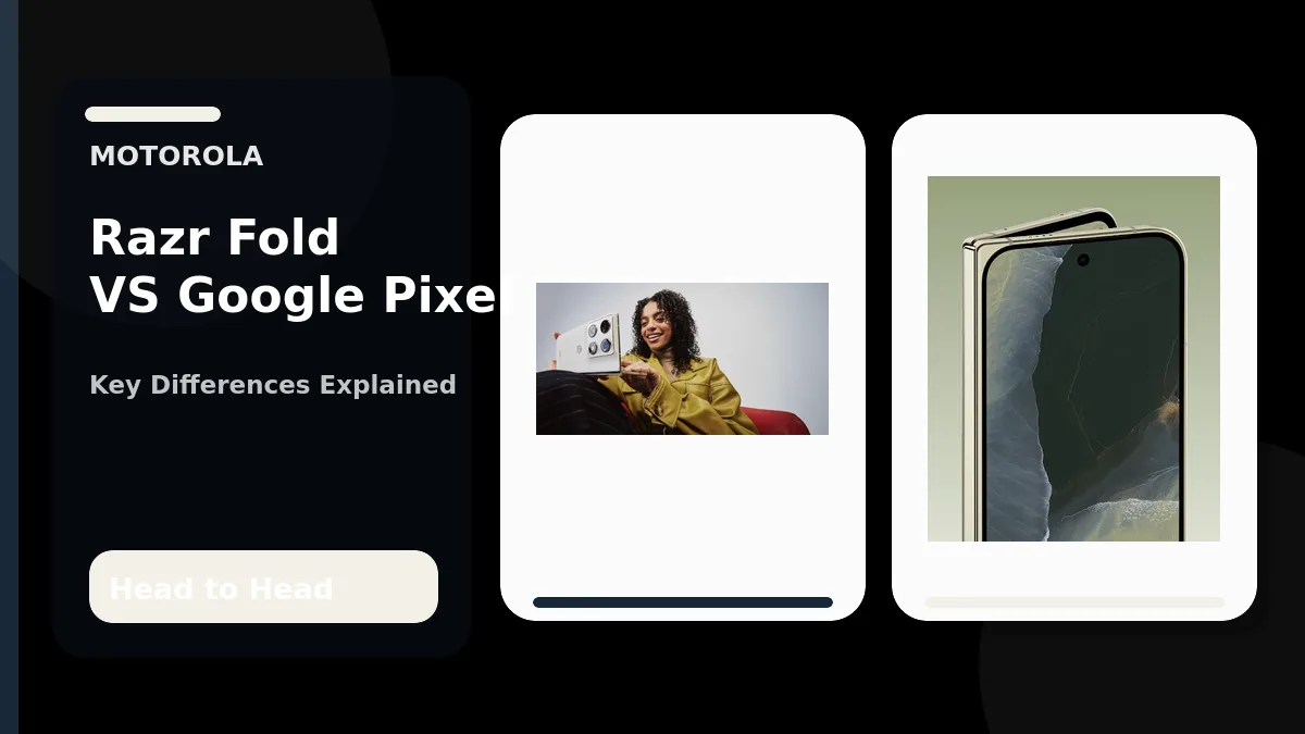 Motorola Razr Fold and Google Pixel 11 Pro Fold shown side by side for a specifications comparison