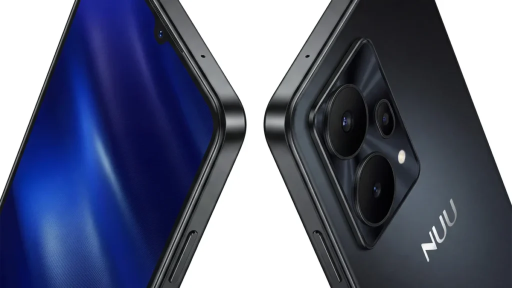 NUU X10 5G smartphone shown from the front and back