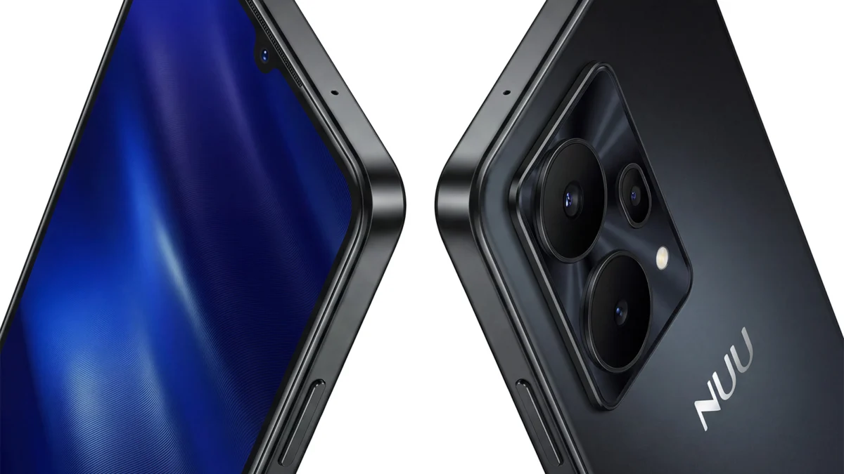 NUU X10 5G smartphone shown from the front and back
