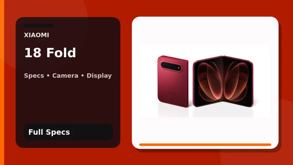 Xiaomi 18 Fold in red shown open with its foldable display and triple cameras