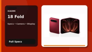 Xiaomi 18 Fold in red shown open with its foldable display and triple cameras