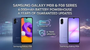 Samsung Galaxy M08 and F08 smartphones featuring 6,000mAh battery powerhouse and 6 years of guaranteed software updates