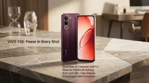 vivo Y32 smartphone in Twilight Red with 8000mAh battery and 50MP camera
